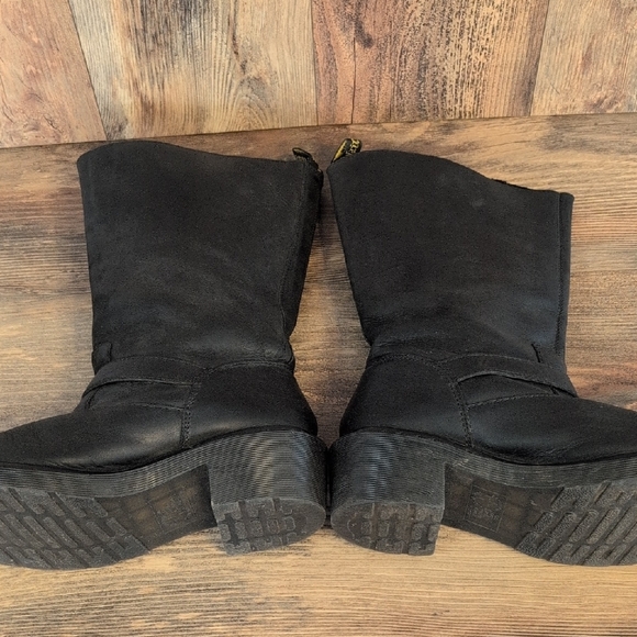 Dr. Martens Black Streetwear Vintage Combat Boots with Buckles 11      -c164 - Picture 5 of 9
